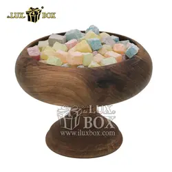 ظرف شکلات خوری پایه دار چوبی دست ساز لوکس باکس کد LBL461