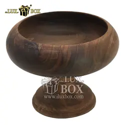 ظرف شکلات خوری پایه دار چوبی دست ساز لوکس باکس کد LBL461