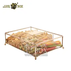 جعبه پذیرایی شیشه ای آجیل و خشکبار لوکس باکس کد LB606-S