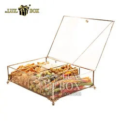 جعبه پذیرایی شیشه ای آجیل و خشکبار لوکس باکس کد LB606-S