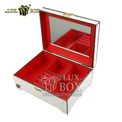 جعبه جواهرات طلا ساعت هدیه چوبی لوکس باکس کد LB304-W