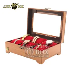 جعبه جواهرات طلا هدیه ساعت چوبی لوکس باکس کد LB320-0