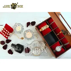 جعبه جواهرات طلا هدیه ساعت چوبی لوکس باکس کد LB320-0