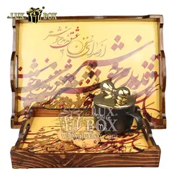 ست سینی پذیرایی چوبی 2عددی طرح چاپی لوکس باکس LBS554
