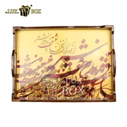 سینی چوبی سنتی مستطیل طرح شعر لوکس باکس کد LB554