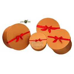 جعبه کادو هدیه فانتزی گل مقوایی هاردباکس مدل دایره  4 سایز لوکس باکس کد LB246