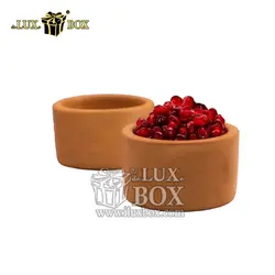 کاسه چوبی خراطی گردو مدل لبه گرد لوکس باکس کد LBL468