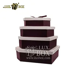 جعبه هاردباکس کادویی روبان دار طرح الماس لوکس باکس 4 سایز کد LB247