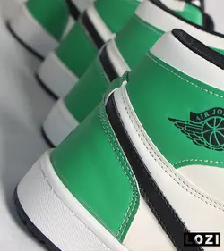 کفش کتانی مردانه نیم ساق سفید سبز نایک AirJordan مدل 3167