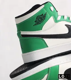 کفش کتانی مردانه نیم ساق سفید سبز نایک AirJordan مدل 3167