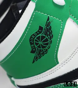 کفش کتانی مردانه نیم ساق سفید سبز نایک AirJordan مدل 3167