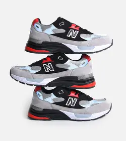 کفش کتانی مردانه طوسی قرمز نیوبالانس New Balance 992 مدل 3298