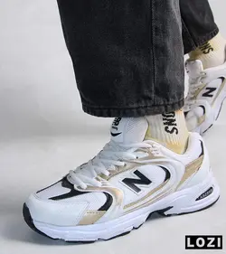 کفش کتانی مردانه سفید طلایی نیوبالانس New Balance 530 مدل 3273