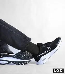 کفش کتانی مردانه مشکی سفید نایک NIKE PEGASUS V10 مدل 3027