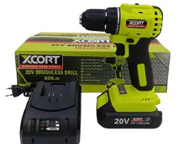 دریل شارژی 20 ولت ایکس کورت موتور براشلس تمام صنعتی مدل Xcort.brushless20v (اصل)