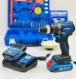دریل شارژی 36 ولت هیوندای موتور براشلس با سه نظام یدک مدل 36V-max