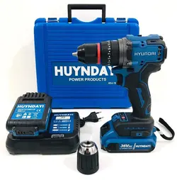 دریل شارژی 36 ولت هیوندای موتور براشلس با سه نظام یدک مدل 36V-max