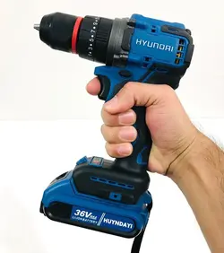 دریل شارژی 36 ولت هیوندای موتور براشلس با سه نظام یدک مدل 36V-max