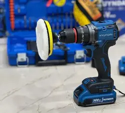 دریل شارژی 36 ولت هیوندای موتور براشلس با سه نظام یدک مدل 36V-max