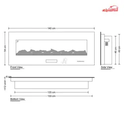 شومینه برقی حرارتی اچ بی مدل HB-ID6838-140