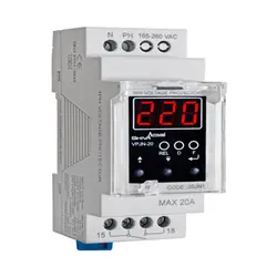 محافظ ولتاژ تک فاز دیجیتال مدل VPJN-20 کد 20JN1 شیوا امواج