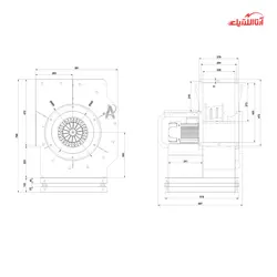 سانتریفیوژ تک فاز یک‌طرفه بکوارد نمره 35 دمنده مدل BIB-35/11-DN60-4S
