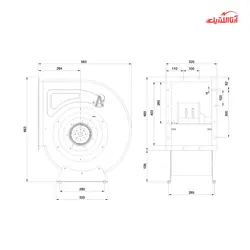 سانتریفیوژ بکوارد 220 وات تک فاز نمره 40 دمنده مدل BEB-40/12G6S