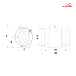 فن بین کانالی نمره 20 دمنده مدل لاین ونت VLN-20C2S