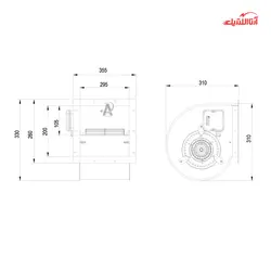 سانتریفیوژ دوطرفه فوروارد 225 وات نمره 20 دمنده مدل BEF-20/25A4S1 سه سرعته