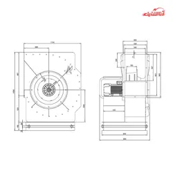 سانتریفیوژ سه فاز یک‌طرفه بکوارد نمره 71 دمنده مدل BIB-71/18-KN140-6T