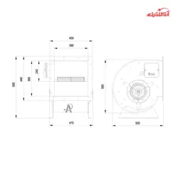 سانتریفیوژ دوطرفه فوروارد 950 وات تک فاز نمره 30 دمنده مدل BEF-30/30R6S