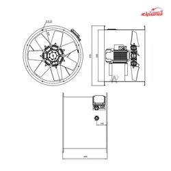 فن آکسیال سیلندری 1360 وات نمره 56 دمنده مدل DAMP-DN90-4T-560-42deg