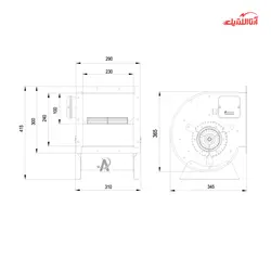 سانتریفیوژ دوطرفه فوروارد 320 وات تک فاز نمره 20 دمنده مدل BEF-20/20A4S