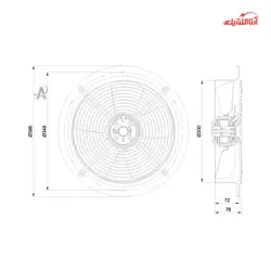 هواکش صنعتی دمنده مدل آکسیال طرح آلمان VIF-30V4S مربع