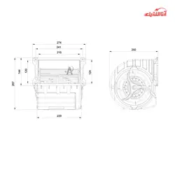 بلوئر فن کویل 20 سانت دمنده مدل BEF-20/20A4SP