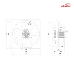 هواکش صنعتی آکسیال نمره 70 دمنده مدل DVMP-KN70-4T-700
