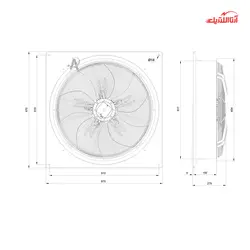 فن آکسیال تاسیساتی نمره 80 دمنده مدل یوروونت VIB-80R6T3