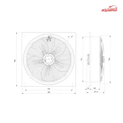 فن آکسیال تاسیساتی نمره 71 دمنده مدل یوروونت VIB-71R6T3