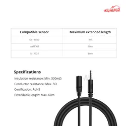 رابط افزايش با طول 5 متر سنسور دما و رطوبت سونوف مدل AL560