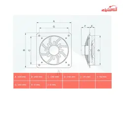 هواکش خانگی نمره 12 دمنده مدل فلزی VMA-12S2S
