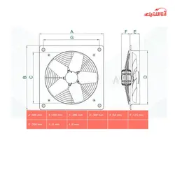 هواکش صنعتی نمره 30 دمنده مدل سبک فلزی VID-30D2S