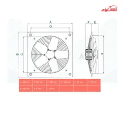 هواکش صنعتی نمره 40 دمنده مدل فلزی سبک VID-40D4S