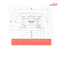 هواکش رادیال سقفی تک فاز دمنده مدل REB-22/4V2S