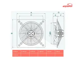 هواکش صنعتی فلزی تک فاز با پروانه فلزی دمنده مدل VIA-30C2S
