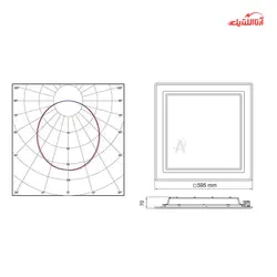 چراغ سقفی پنل SMD توکار 60 در 60 آلتون رای 52 وات مدل درفام AL-OF44