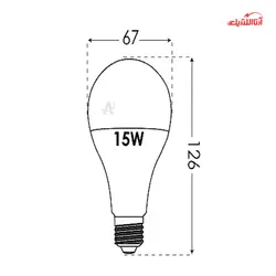 لامپ ال ای دی حبابی 15 وات پارس شعاع توس سرپیچ E27