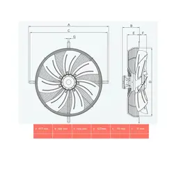 هواکش ایلکای 40 دمنده تک فاز مدل بدون قاب مکنده VIK-40A6S2