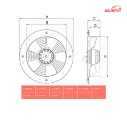 هواکش صنعتی نمره 20 دمنده مدل آکسیال طرح آلمان VIF-20V2S