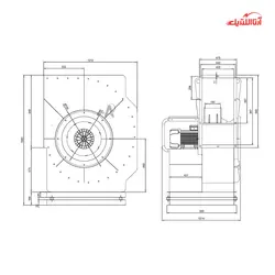 سانتریفیوژ سه فاز یک‌طرفه بکوارد نمره 80 دمنده مدل BIB-80/19-KN140-6T