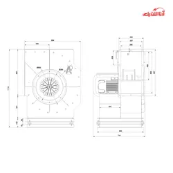 سانتریفیوژ تک فاز یک‌طرفه بکوارد نمره 50 دمنده مدل BIB-50/16-KN70-6S